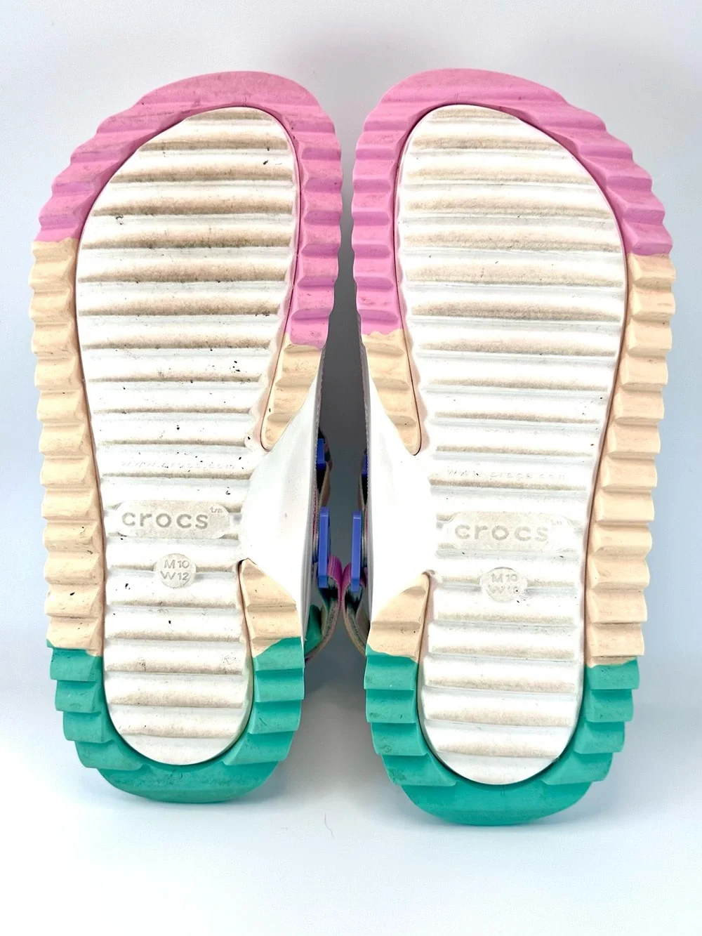 Crocs Classic Hiker Ombre Platform Clogs White Multi Mens 10 / Womens 12